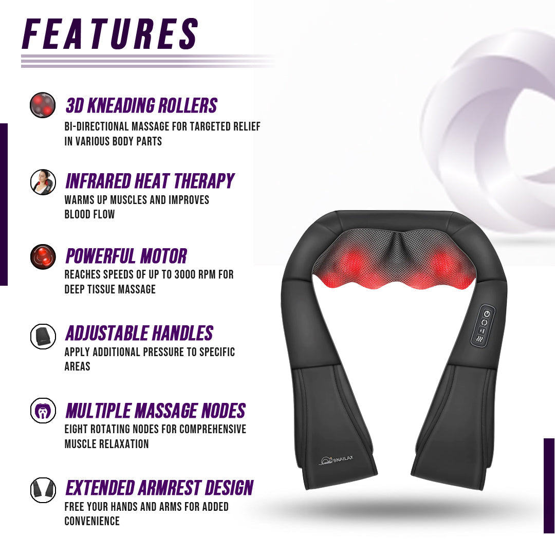 Neck and Shoulder Massager Red Light Therapy Heat