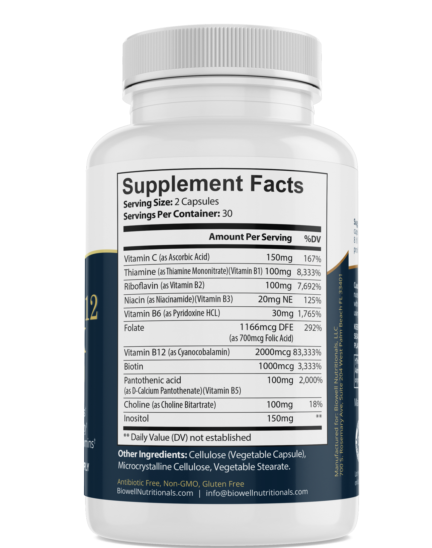Vitamin B-12 Complex - with Choline & Inositol - Multivitamin