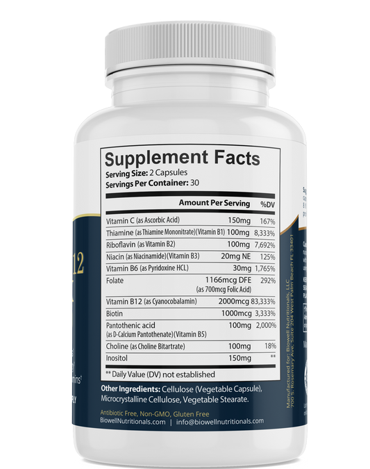Vitamin B-12 Complex - with Choline & Inositol - Multivitamin