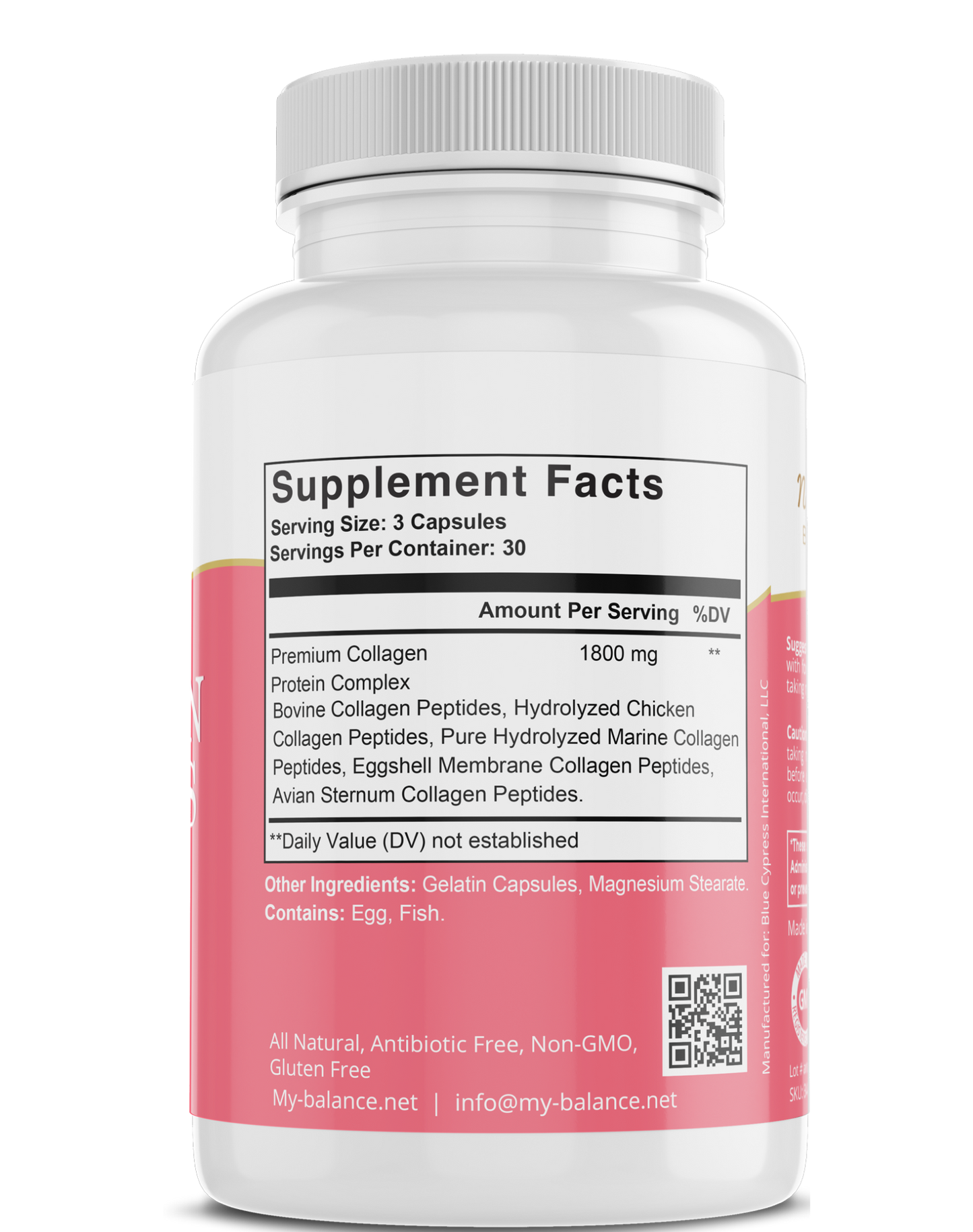 Collagen Peptides Types I, II, III, V, X - Multivitamin
